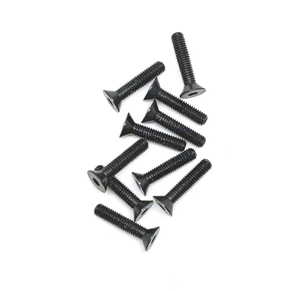 Aluminum Alloy Flat Head Screw 3x14mm Black (10pcs)