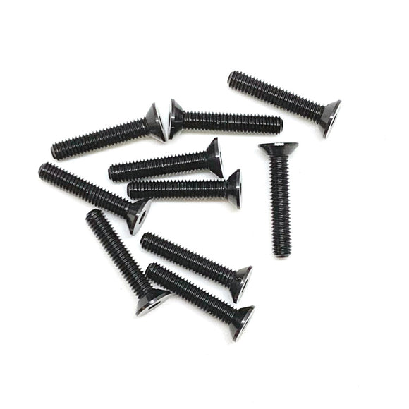 Aluminum Alloy Flat Head Screw 3x16mm Black (10pcs)