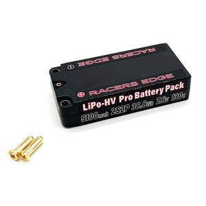 5100mAh 2S 7.6V 130C Shorty Hard Case Lipo w/5mm Bullet