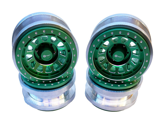 Aluminum CNC 2.9'' Wheels for Axial SCX6 4pcs B Style Green