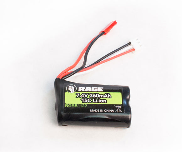 7.4v 360mAh Li-ion Battery; Black Marlin MX, SuperCat MX