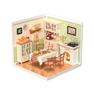 Warm Dining Room Plastic DIY Miniature House