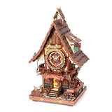 Cuckoo Clock, Stained Wood, Mechanical 3D Wooden Puzzle