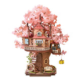 Sakura Tree House, DIY Wooden 3D Puzzle