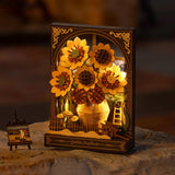 Golden Sunflower Wall Art 3D Wooden Puzzle