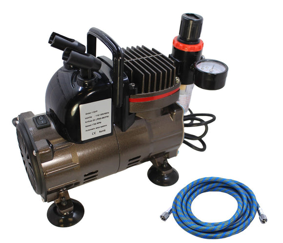 Spaz Stix - Air Compressor for Airbrushing, with Hose and Regulator