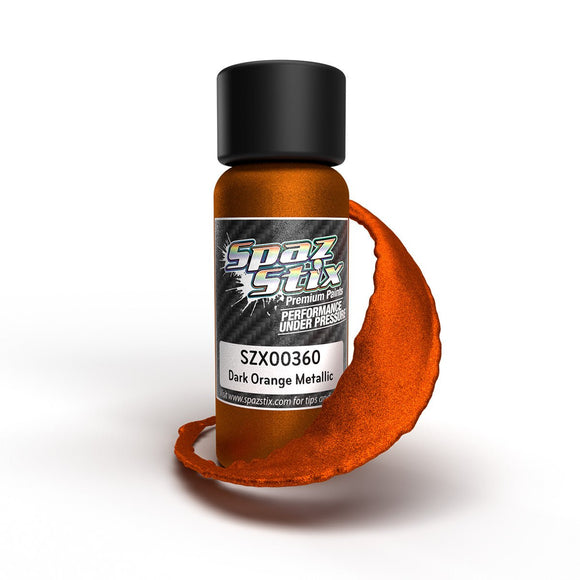 Spaz Stix - Dark Orange Metallic Airbrush Ready Paint, 2oz Bottle