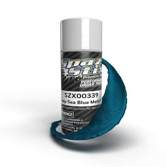 Spaz Stix - Deep Sea Blue Metallic Aerosol Paint, 3.5oz Can
