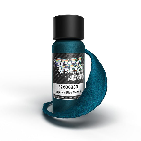 Spaz Stix - Deep Sea Blue Metallic Airbrush Ready Paint, 2oz Bottle
