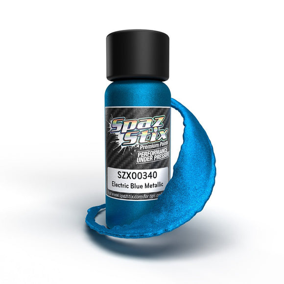Spaz Stix - Electric Blue Metallic Airbrush Ready Paint, 2oz Bottle
