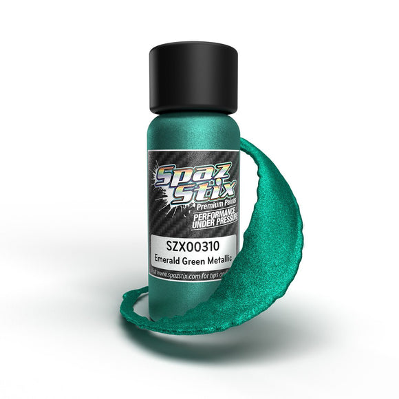 Spaz Stix - Emerald Green Metallic Airbrush Ready Paint, 2oz Bottle