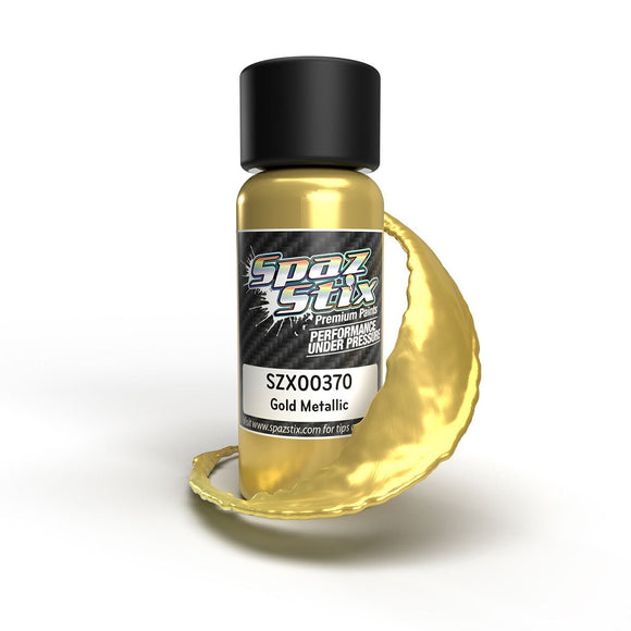 Spaz Stix - Gold Metallic Airbrush Ready Paint, 2oz Bottle
