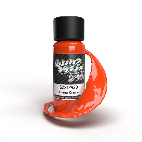 Spaz Stix - Inferno Orange Airbrush Ready Paint, 2oz Bottle