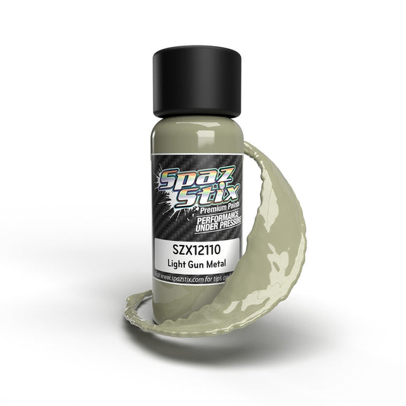 Spaz Stix - Light Gunmetal Airbrush Ready Paint, 2oz Bottle