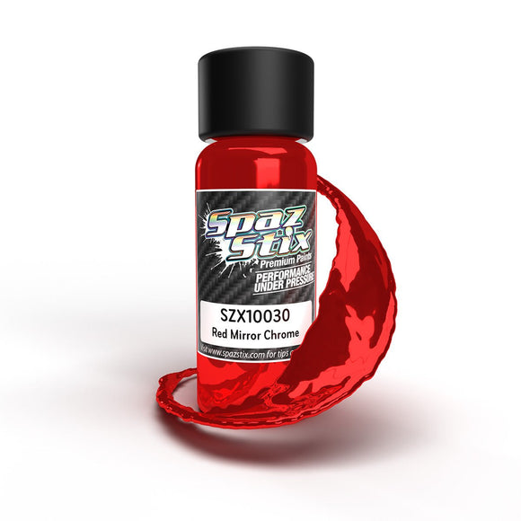 Spaz Stix - Red Mirror Chrome Airbrush Ready Paint, 2oz Bottle