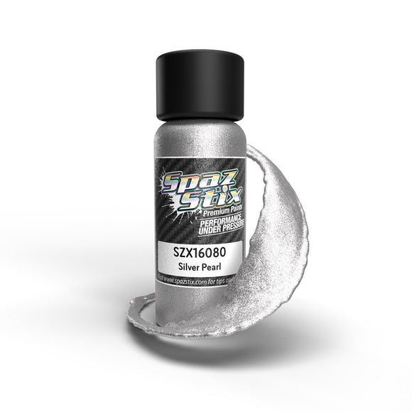 Spaz Stix - Silver Pearl Airbrush Ready Paint, 2oz Bottle