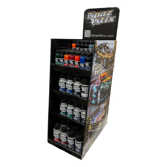 Spaz Stix - Spax Stix Counter Top Display Holds 36 Airbrush and 36 Aerosol Cans - Empty