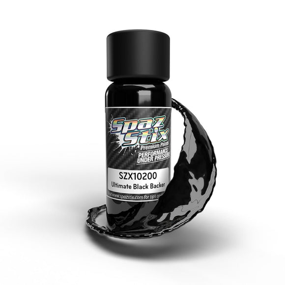 Spaz Stix - Ultimate Black Backer for Mirror Chrome, Airbrush Ready Paint, 2oz Bottle