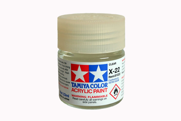 Tamiya - Acrylic X-22 Clear Paint, 23ml Bottle