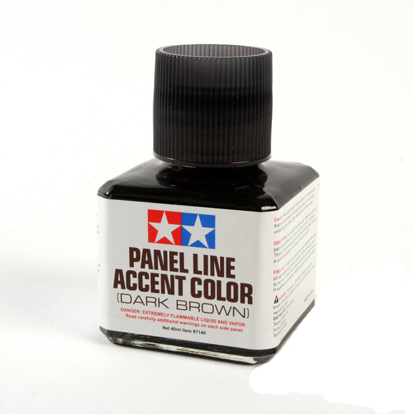 Tamiya - Panel Line Accent Color Dark Brown Paint, 40ml Bottle