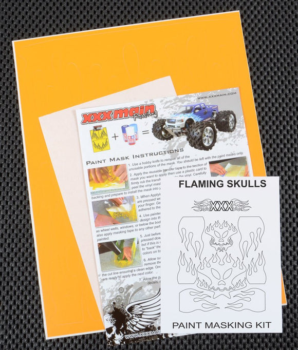 XXX Main Racing - Flaming Skulls Paint Mask