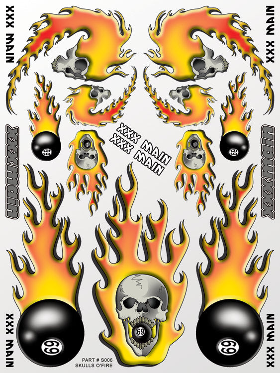 Skulls O'Fire Sticker Sheet