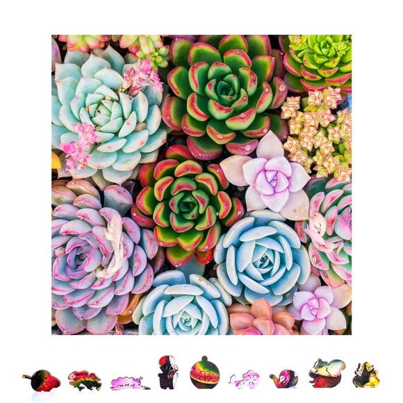 Succulent Sensation Wooden Jigsaw Puzzle, 1000 pcs
