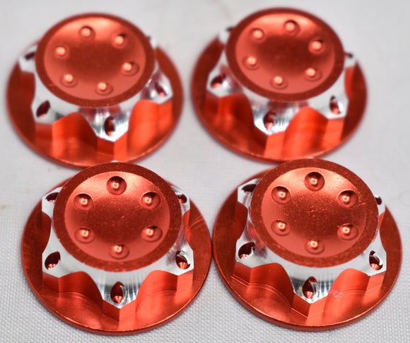For ARRMA OR TRAXXAS 17mm HEX Nut Aluminum Wheel Hub Covers Set of 4