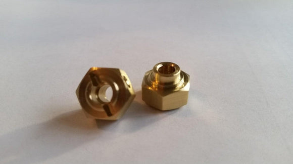(2) 12mm x 6mm wide Brass Hexes with step - Image #1
