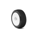 1/8 Cityblock Super Soft Long Wear Pre-Mounted Tires, White EVO Wheels (2): Buggy