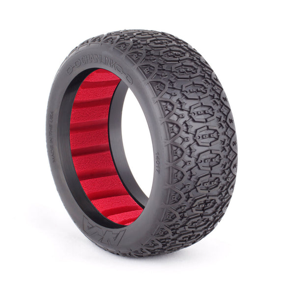 1/8 Chain Link Soft Tires, Red Inserts (2): Buggy