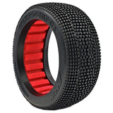 1/8 2AB Soft Long Wear Tires, Red Inserts( 2): Buggy