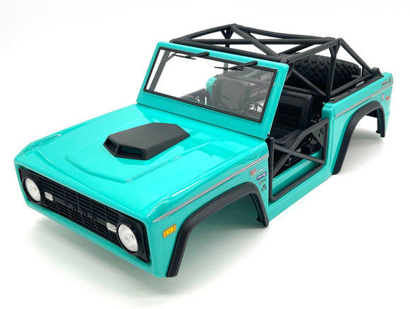 *Axial SCX-10 Bronco BODY, w/ Interior, rollcage, spare tire and rack (Teal) AXI03014