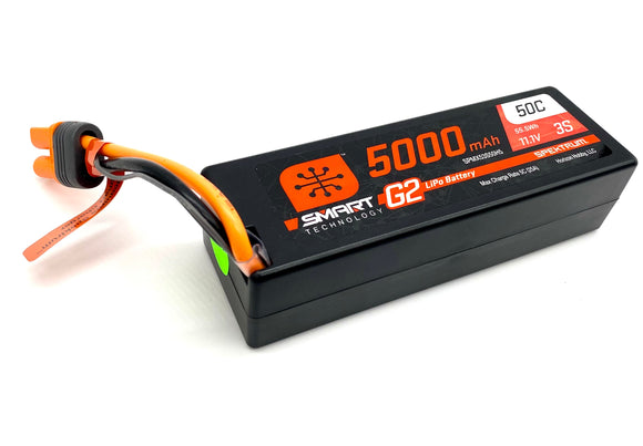 *Spektrum 11.1V 5000mAh 3S 50C Smart G2 LiPo Battery IC5 SPMX53S50H5 (No box)