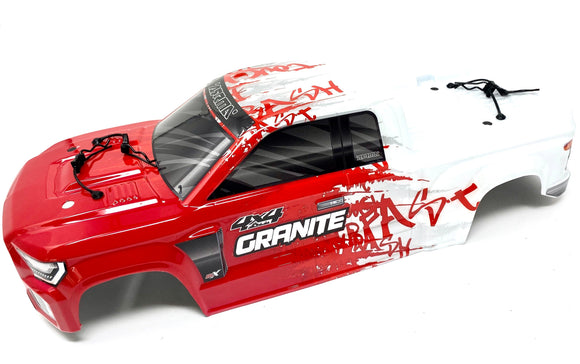 Arrma GRANITE 4x4 3s BLX - Body Shell (Red/White painted decaled ARA4302V3
