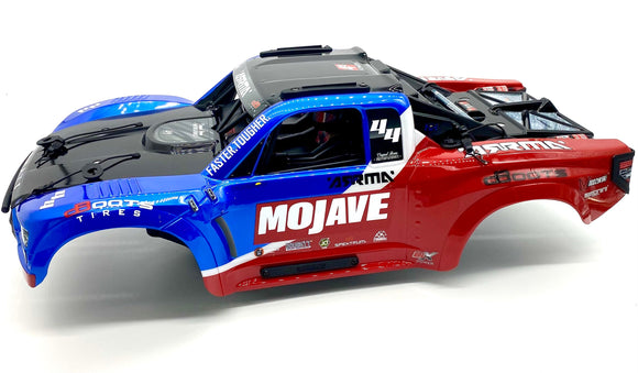 *Arrma Mojave 4s 4x4 - Body Shell BLUE/RED w/interior, cage and clips ARA4404