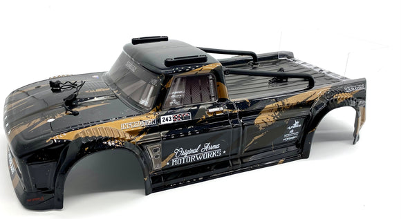 Arrma INFRACTION V3 4x4 3s BLX - Body Shell (BLACK/GOLD painted decaled trimmed