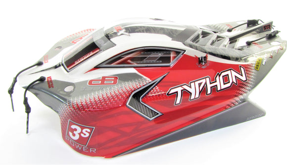*Arrma TYPHON 4x4 3s BLX - Body Shell (painted decaled trimmed Red mega ARA4306V3