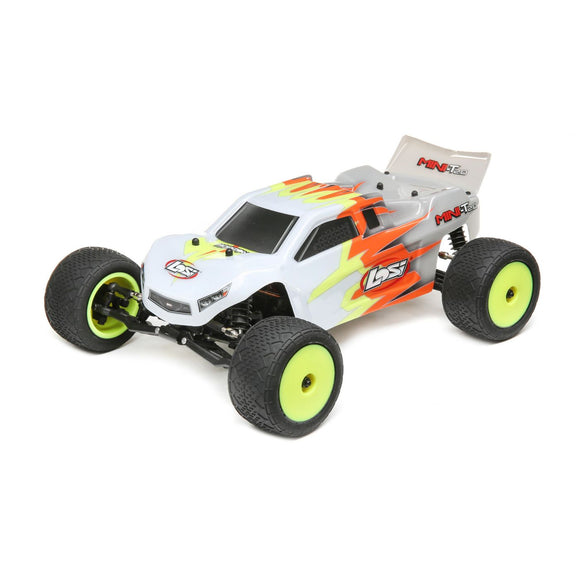 Losi LOS01015T3 Mini-T 2.0 Brushed 1/18 2WD Truck, Grey/White