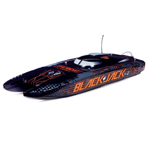 ProBoat Blackjack 42" 8S Brushless Catamaran RTR: Z (Black/Orange) PRB08043T1