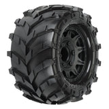 1/10 Masher Front/Rear 2.8" MT Tires Mounted 12mm Blk Raid (2)
