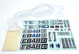 Tekno EB48 CLEAR BODY shell cover w/Window Mask and decals TKR9003