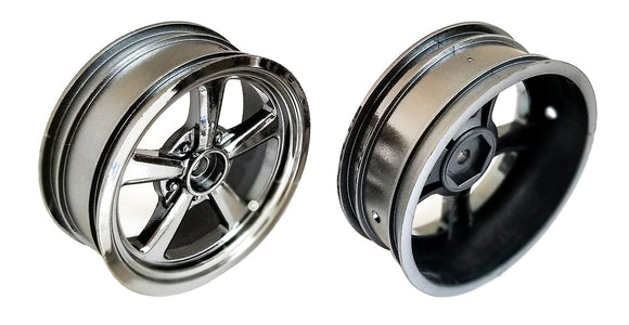 Drag Front Wheels, 2.2/3.0in 12mm Hex, Black Chrome