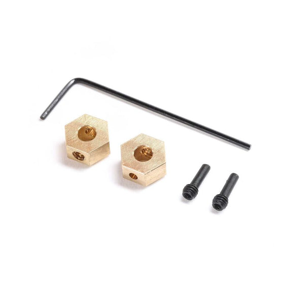 Axial AXI302002 1g Brass Hex Hubs for SCX24 and AX24 ( 2 Pack)