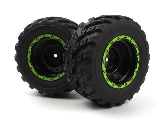 Smyter MT Wheels/Tires Assembled (Black/Green)