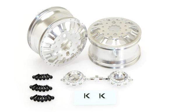 KG1 KD004 Duel Front Dually Wheel (Silver Anodized, 2pcs,