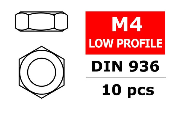 Low Profile Nut, M4, 10pcs