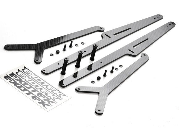 Exotek Racing - 22S Ladder Wheelie Bar Set, Carbon Fiber, Extra Long, Adjustable