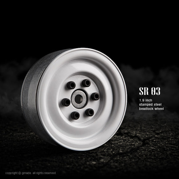1.9 SR03 Beadlock Wheels (Gloss White) (2)