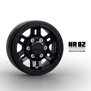 NR02 1.9" Beadlock Wheels Black (2)